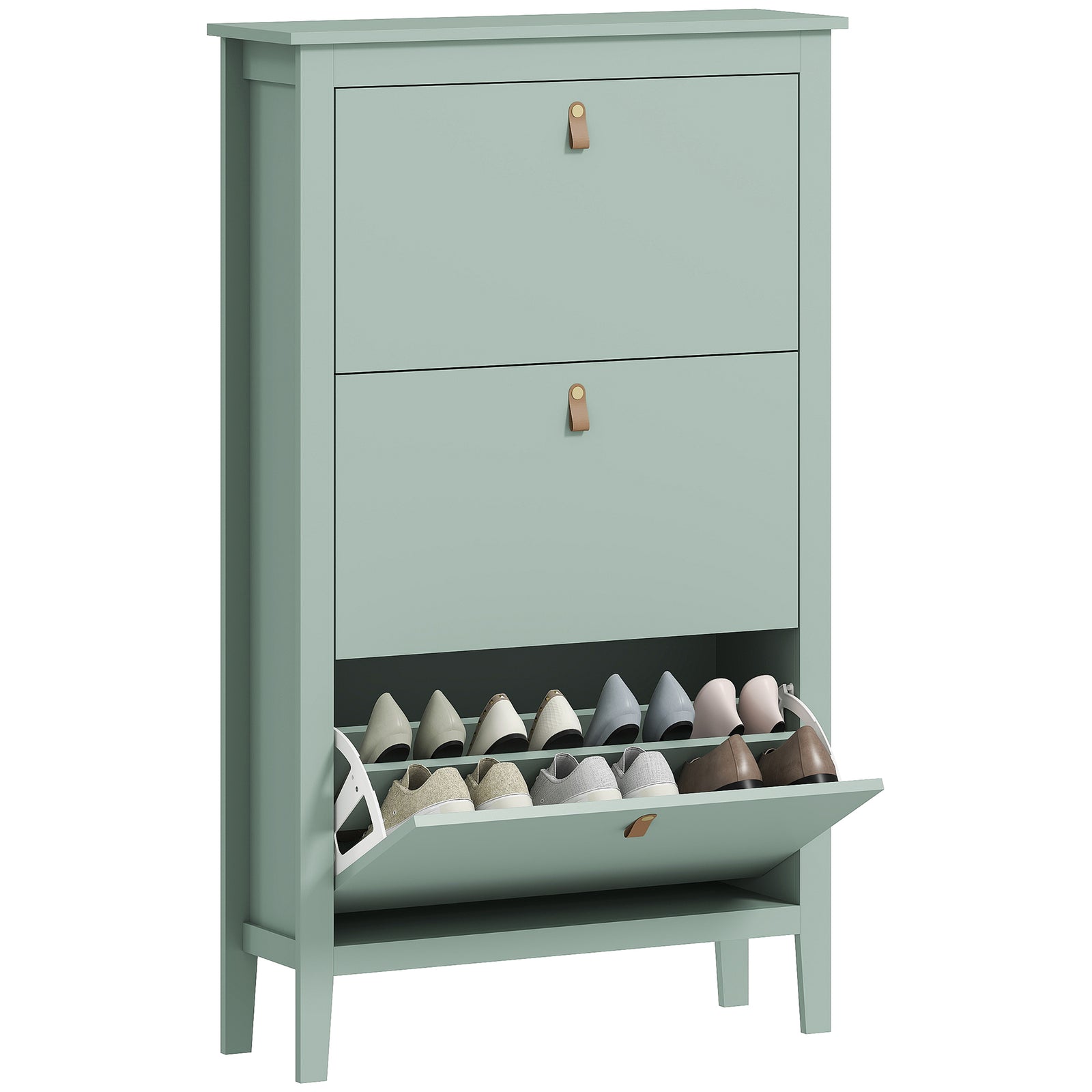 3 Drawer Shoe Cabinet For Hallway | Green