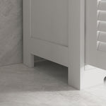 Free Standing Bathroom Storage Cabinet With Louvred Doors | One Size | White