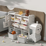 Cute Train Shape Toys Storage Rack For Kids Floor Standing