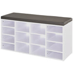 Multi-storage Shoe Rack 14 Compartments Moving Shelves | One Size | White