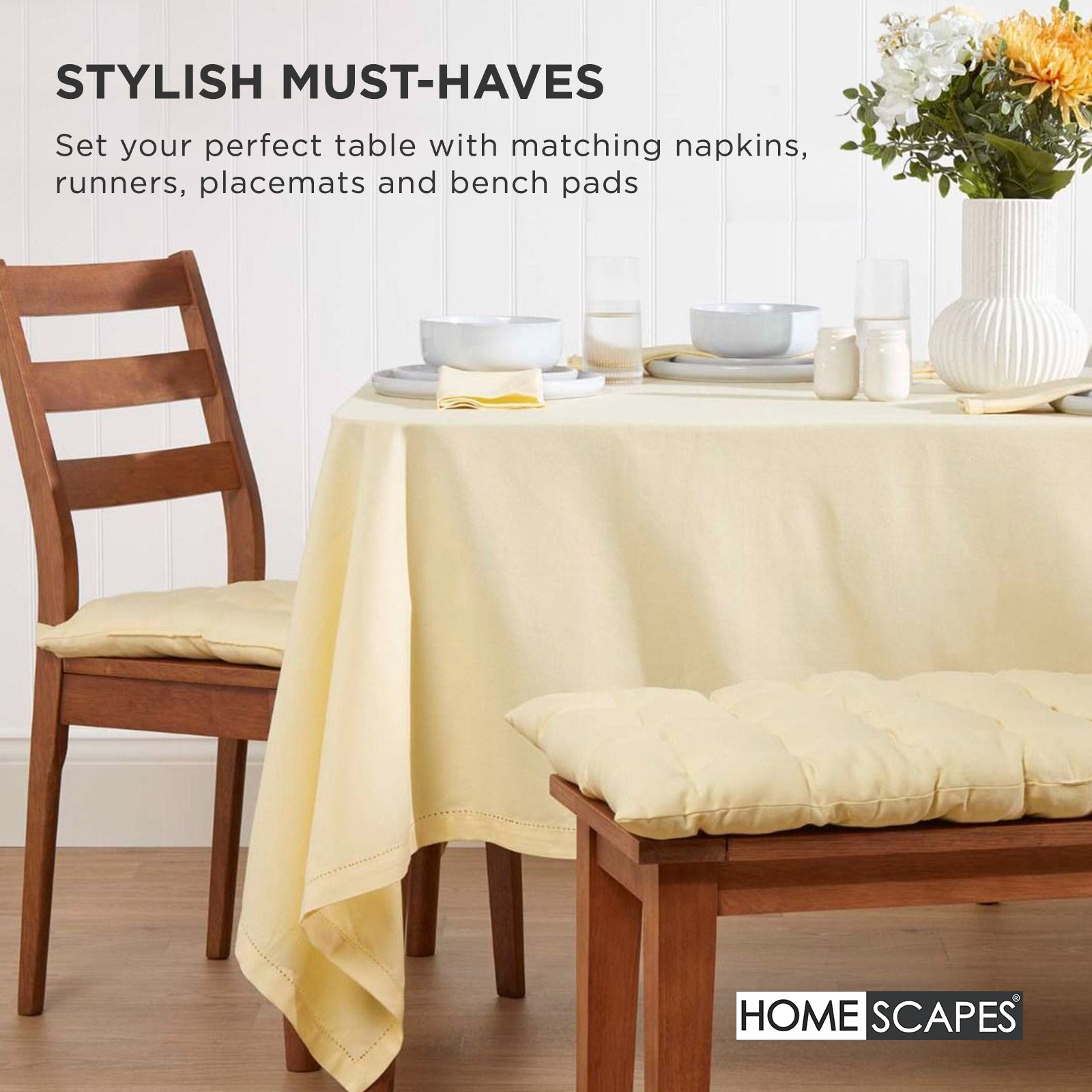 100% Cotton Seat Pads Plain Chair Cushions For Dining Room, Kitchen, Or Outdoor Garden Use | Set-of-1 | Cream