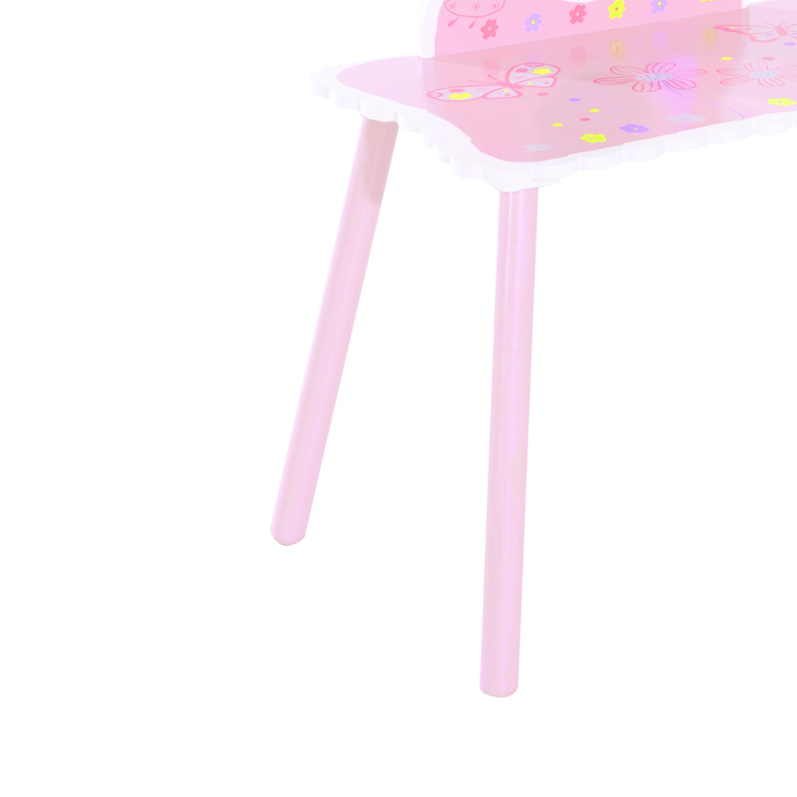 Make Up Play Set Desk Chair Mirror Girls Pink Dressing Table With Stool Mdf Pink