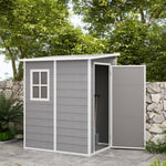 Plastic Garden Shed, Lockable Tool Storage House Lean To