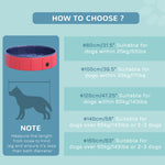 Pawhut Pet Paddling Pool Cat Dog Indoor/ Outdoor Foldable 80cm Diameter | Maroon
