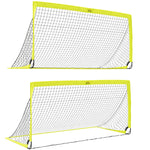 2 Foldable Football Goals, Training, Yellow, With Bag | Yellow