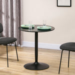 Round Dining Table, Modern Kitchen Table With Steel Base | Black