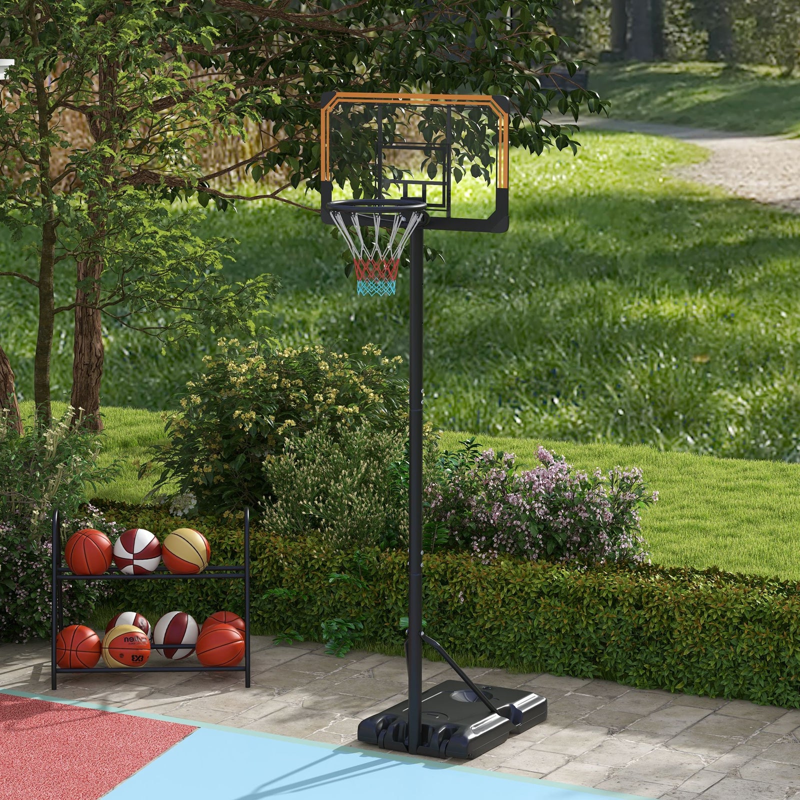 Basketball Hoop And Stand Adjustable Basketball Stand Net | Black