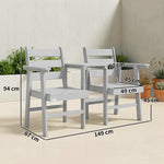 Garden Loveseat, Embossed Wood Jack And Jill Garden Seat | Grey
