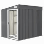 7 X 5ft Garden Shed W/ Foundation Lean To Metal Tool Shed