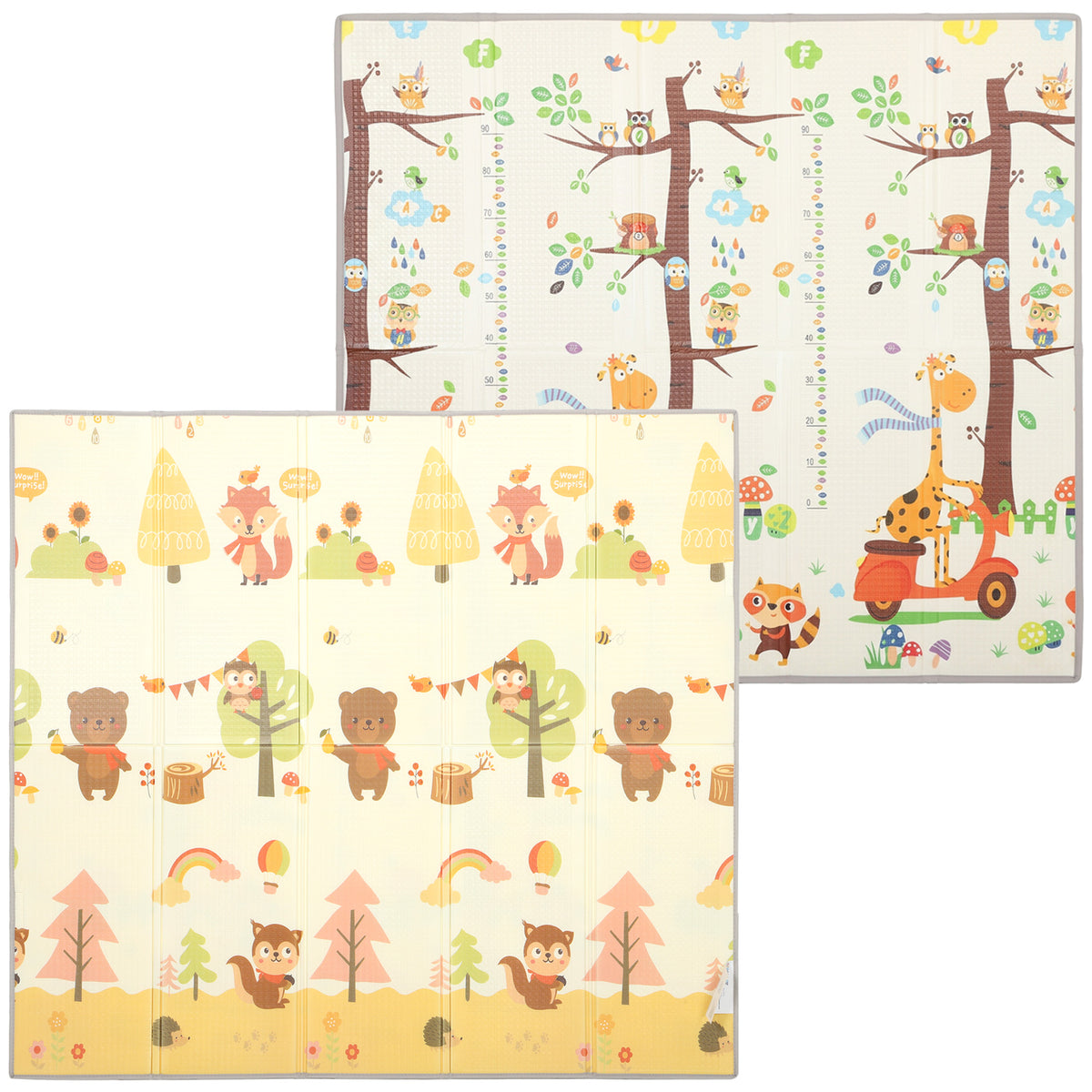 Foldable Reversible Baby Play Mat 200 X 180 Cm, Tree & Forest