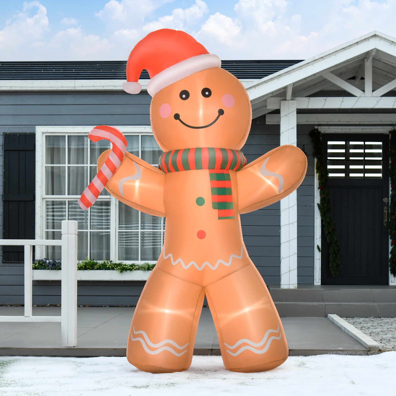 8ft Christmas Inflatable Gingerbread Man Lighted  Outdoor