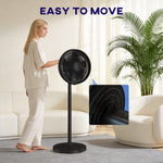 HOMCOM 40 Cm Standing Pedestal Fan, Quiet Electric Cooling Floor Fan, Black