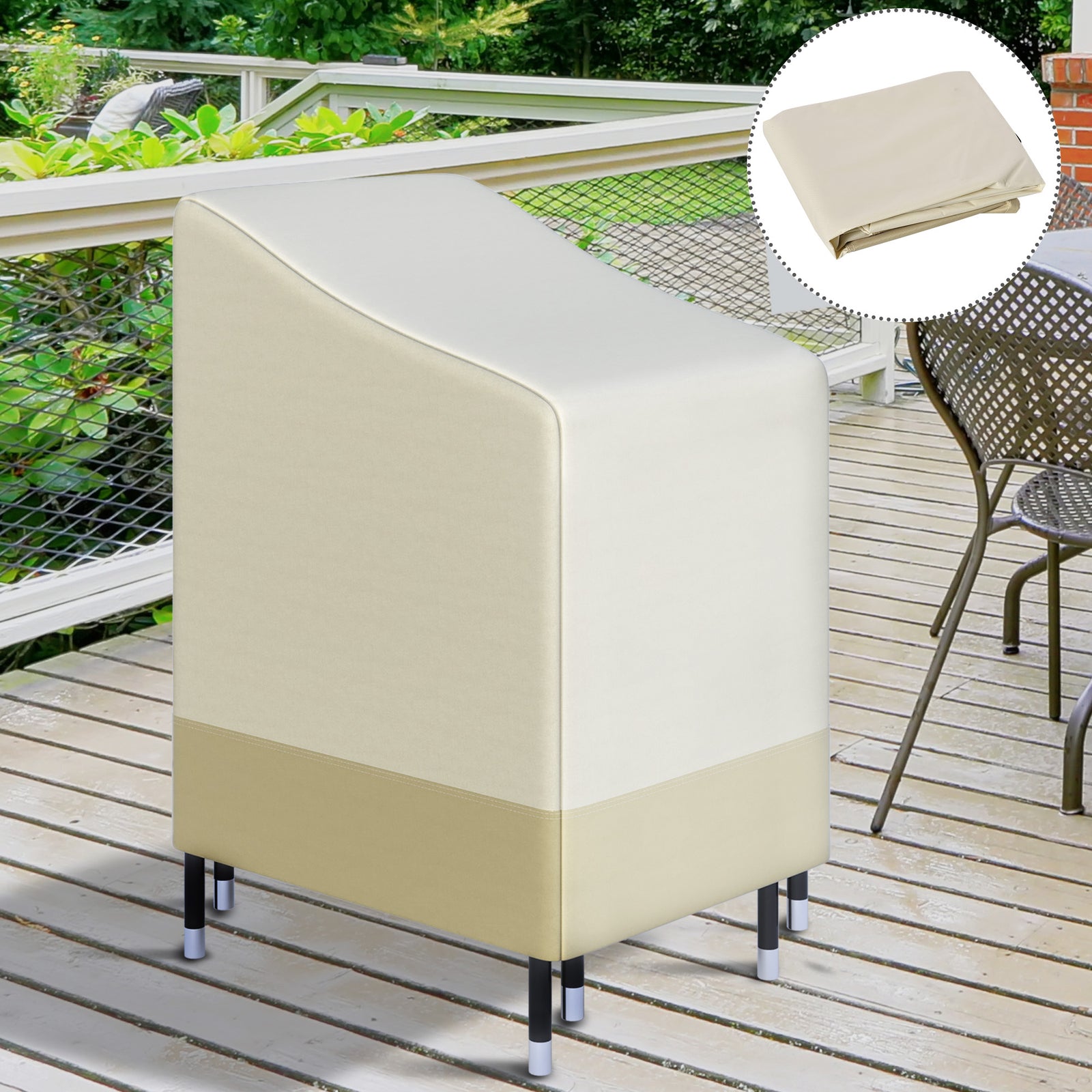 Outdoor Furniture Cover Chairs Stacked Protection Wind Rain