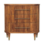 Solid Mango Wood, 3 Drawers, Dark Brown