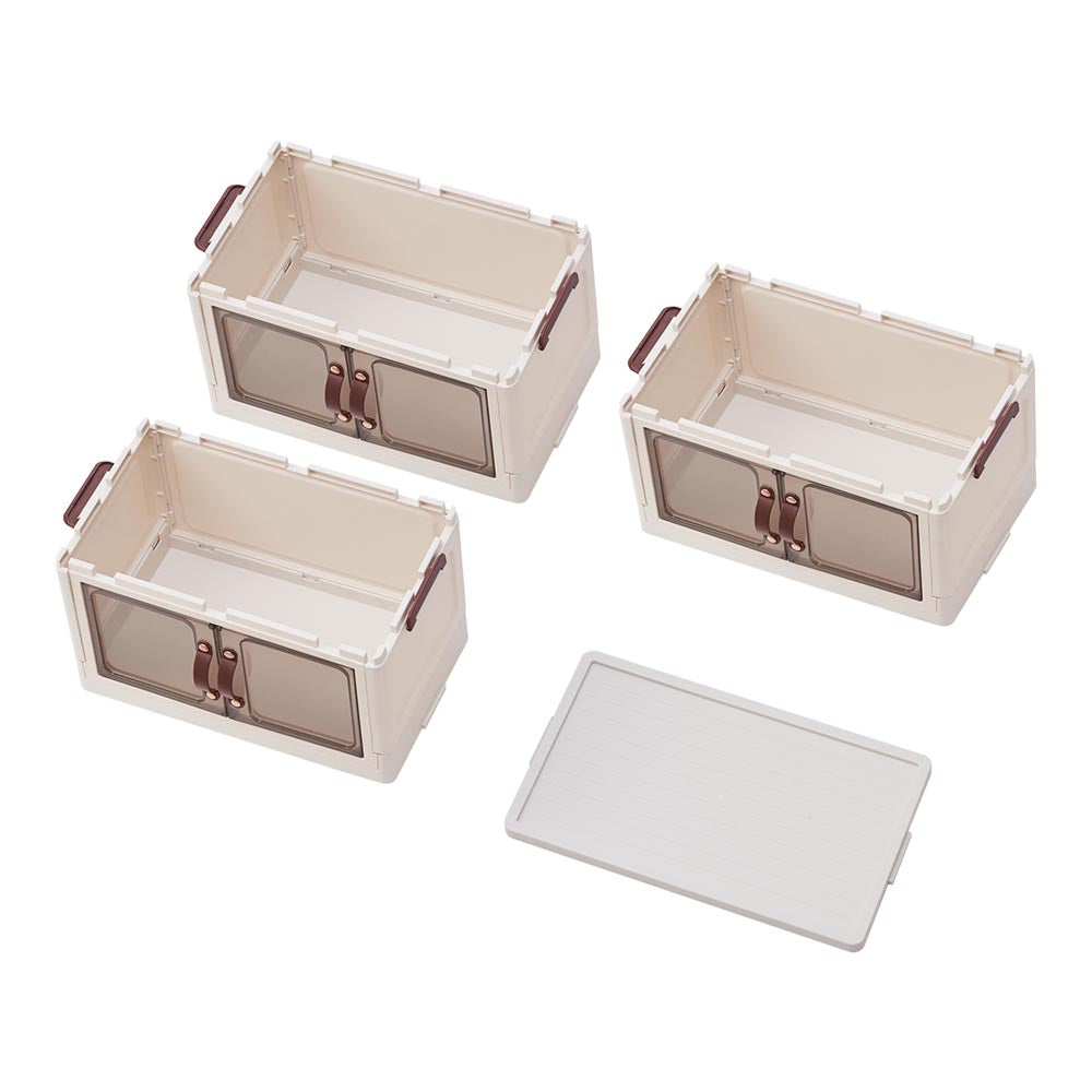 3-tier Double-door Desk Organizer Storage Box