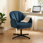 Modern Accent Chair, Shell Swivel Armchair | Dark Blue