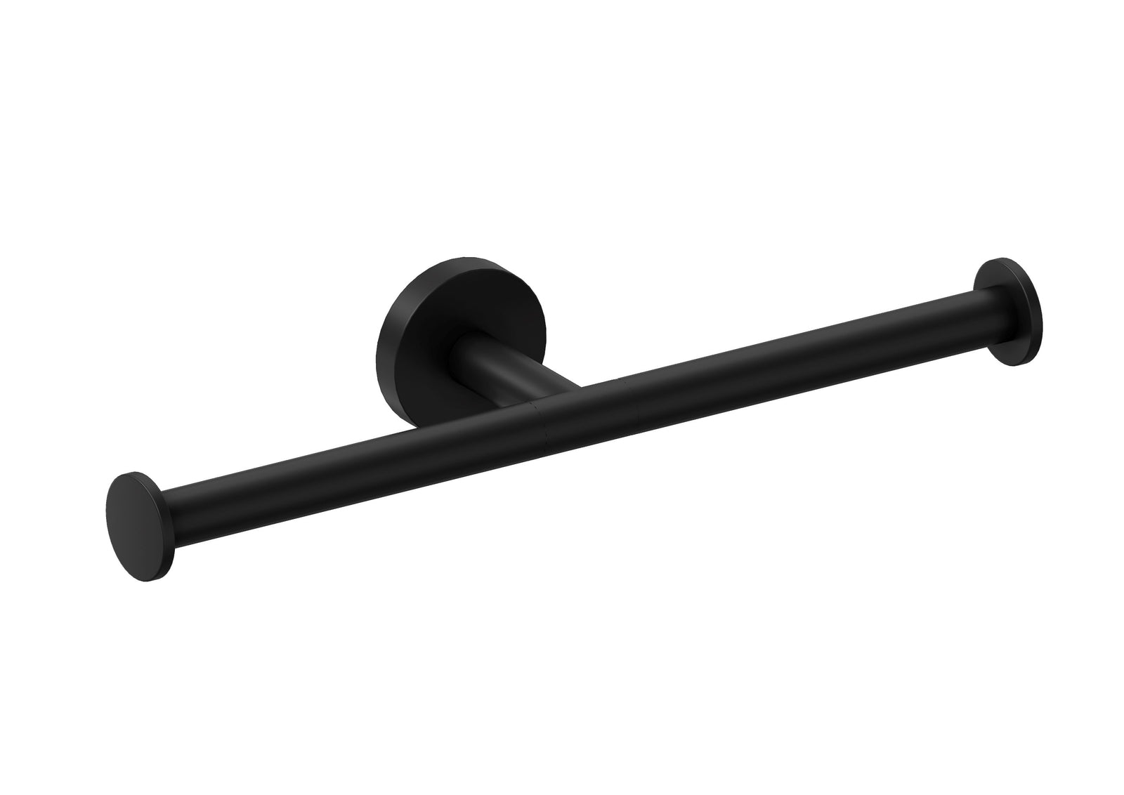 Double Toilet Roll Holder, Matt Black, Hidden Fixings, Start Collection
