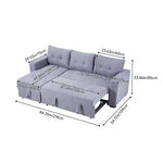 3-seater Upholstered Corner Sofa Bed With Storage