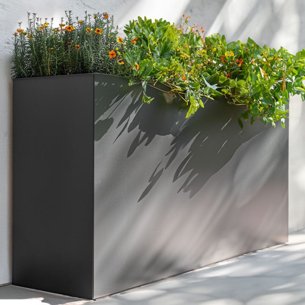 Long Zinc Galvanised Tall Trough Planter | 120cm x 40cm x 100cm | Grey