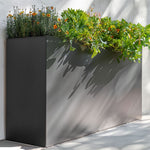 Long Zinc Galvanised Tall Trough Planter | 100cm x 35cm x 80cm | Grey