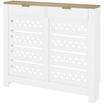 Heater Cover With Flip Drawer And Top Shelf 108 X 19 X 95.5 Cm White