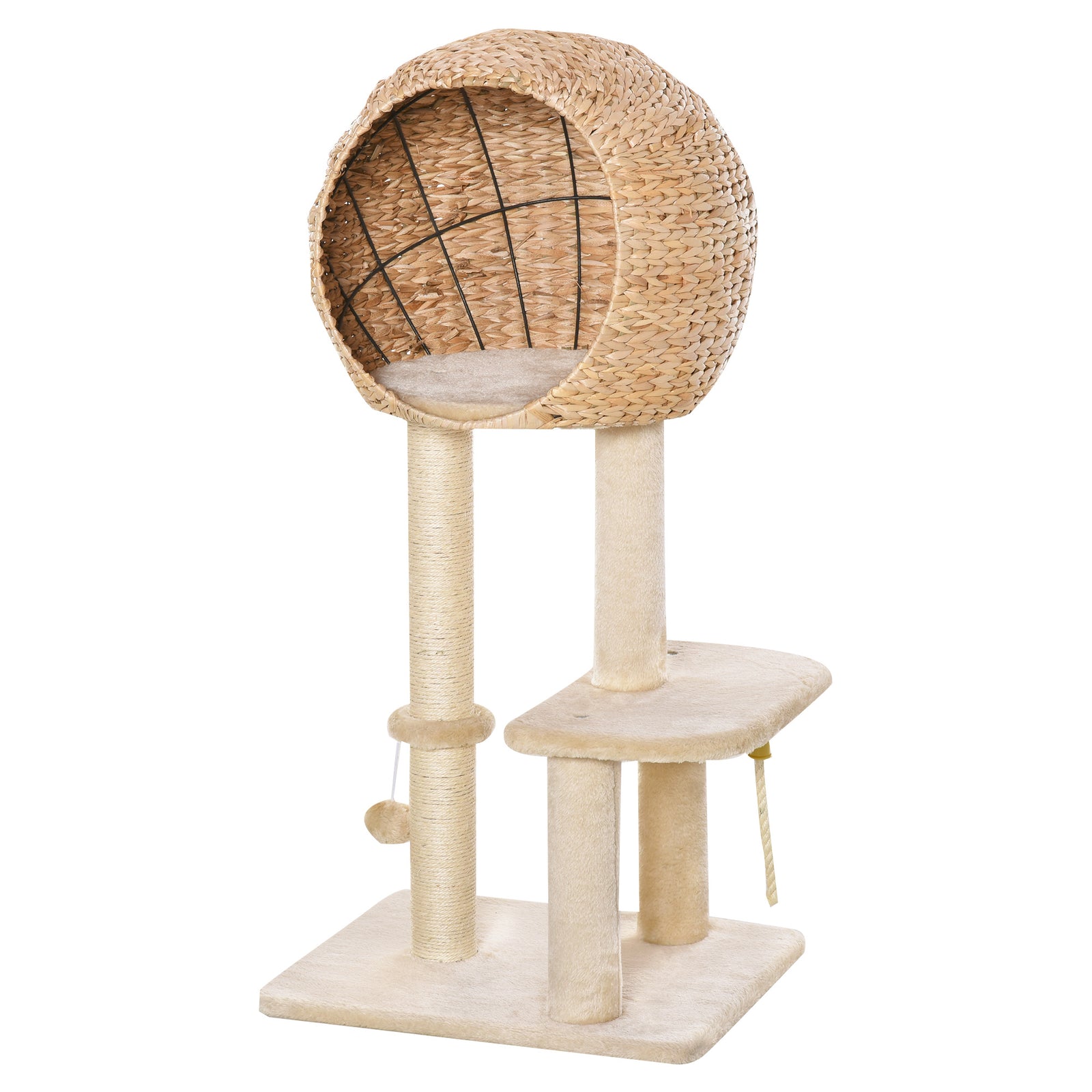 100cm Cat Tree Tower Kitten Climbing Tower W/ Scratching Post Condo