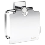 Chrome Wall Mounted Toilet Roll Holder With Lid Cover | Polished Chrome