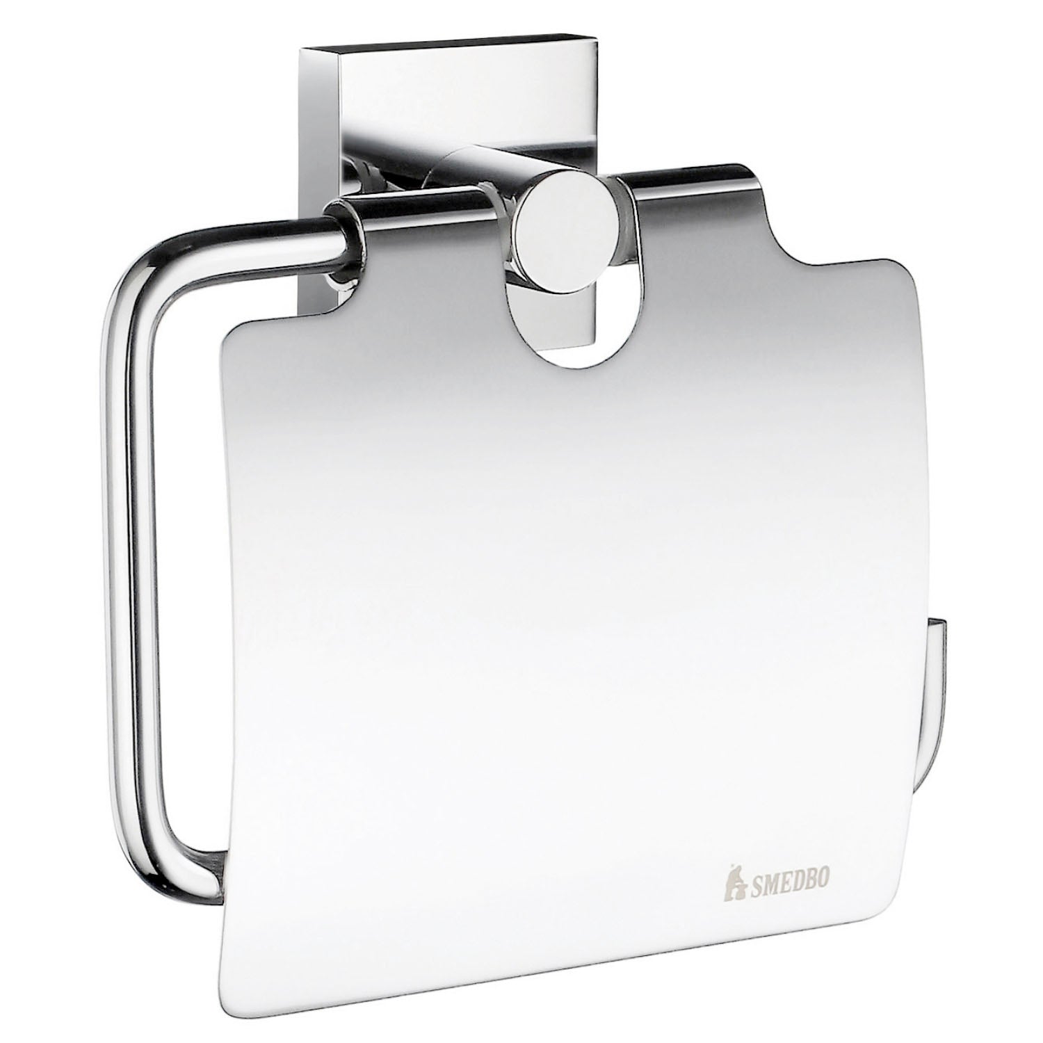 Chrome Wall Mounted Toilet Roll Holder With Lid Cover | Polished Chrome