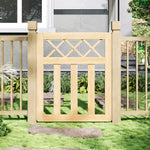 76m W X 90cm H Outdoor Cross Top Wooden Garden Gate Pedestrian Fence Yard Door
