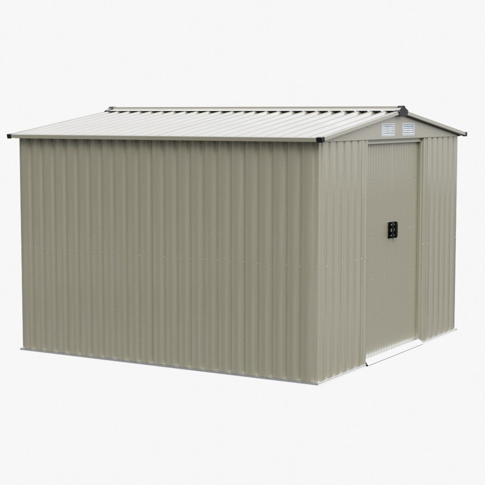 Breeins 8x8FT Apex Roof Metal Garden Storage Shed with Sliding Door