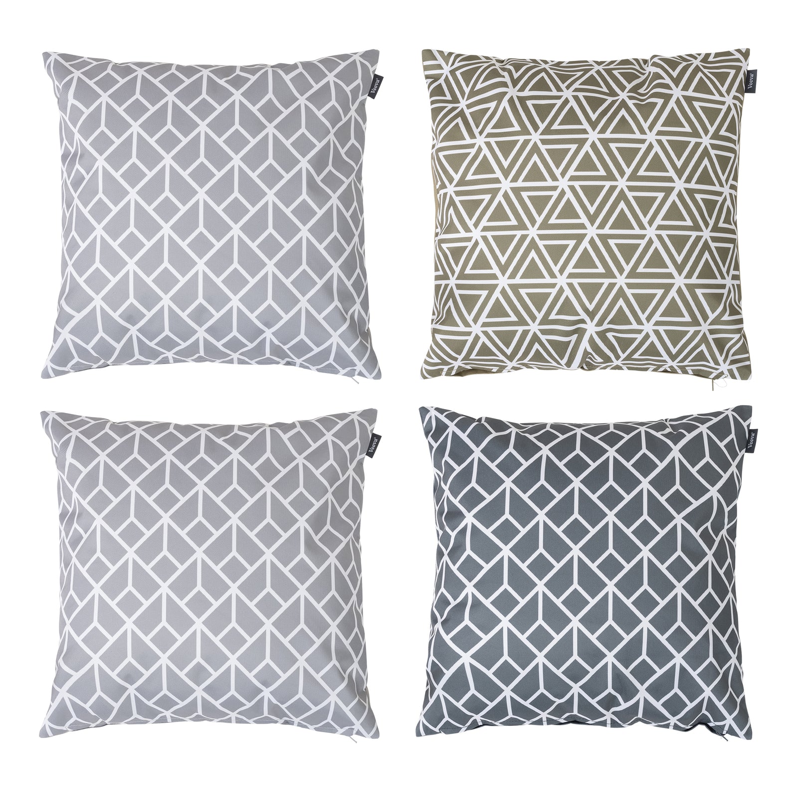 Art Deco Geometric Print Outdoor Cushion (set Of 4)