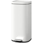 30l Kitchen Bin, Pedal Bin With Lid, Removable Inner Bucket | Cream