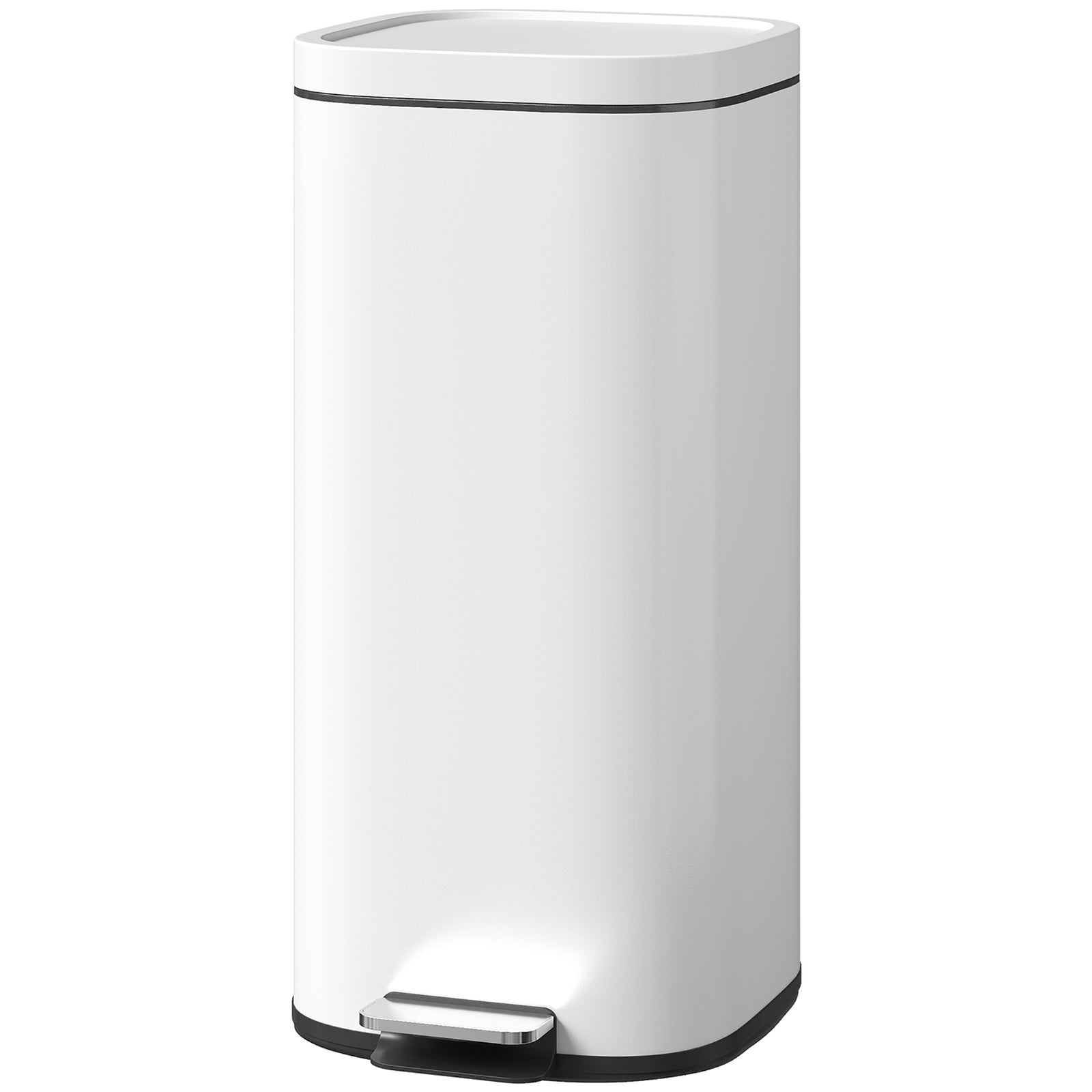 30l Kitchen Bin, Pedal Bin With Lid, Removable Inner Bucket | Cream