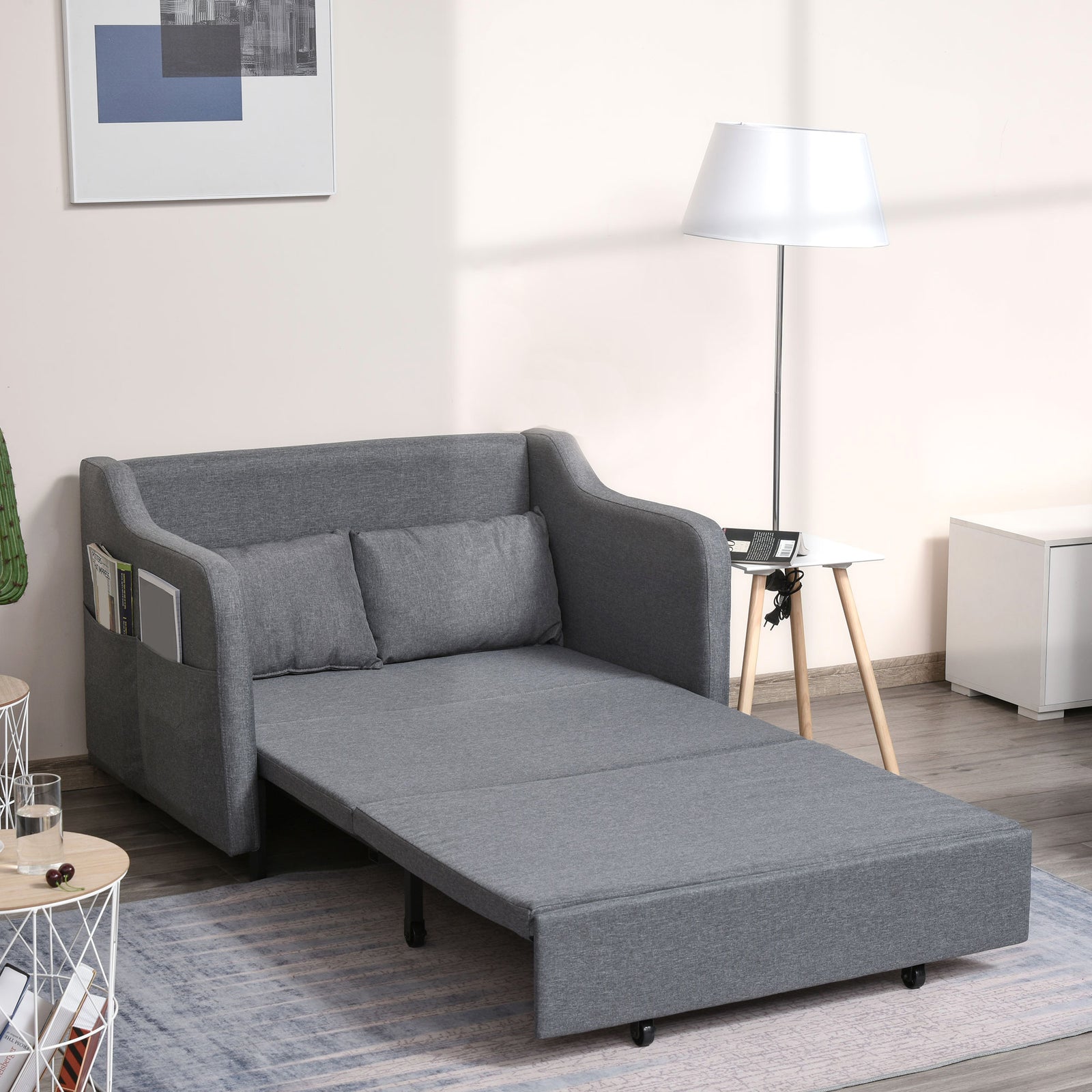 Pull Out Sofa Bed Fabric 2 Seater Sofa Couch For Living Room