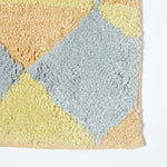 Harlequin Pattern Cotton Bath Mat | 50 x 80cm | Mustard