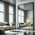 Takara - Leaner Black Metal Rectangle Mirror | 200cm x 120cm