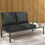 2 Seater Outdoor Seat Cushions, Water Repellent W/ Backrest | Charcoal Gray