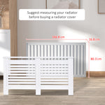 Modern Radiator Cover Cabinet Slatted Design 112/152/172cm | Large | White