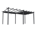 6m X 3m Aluminium Pergola With Retractable Roof,charcoal Grey,outdoor Garden Gazebos Water-resistant
