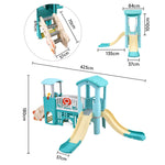Large Toddler Playground Slide And Climber Playset With Double Slides, Basketball Hoop, Soccer Net & Playhouse Indoor Outdoor Kids Activity Center