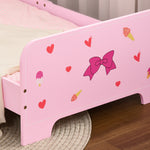 Princess-themed Kids Toddler Bed With Cute Patterns, Safety Rails - Pink | Pink