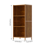 3-tier Open Bookcase, Small Space Bamboo Storage Shelf, Freestanding Corner Organizer With Raised Feet