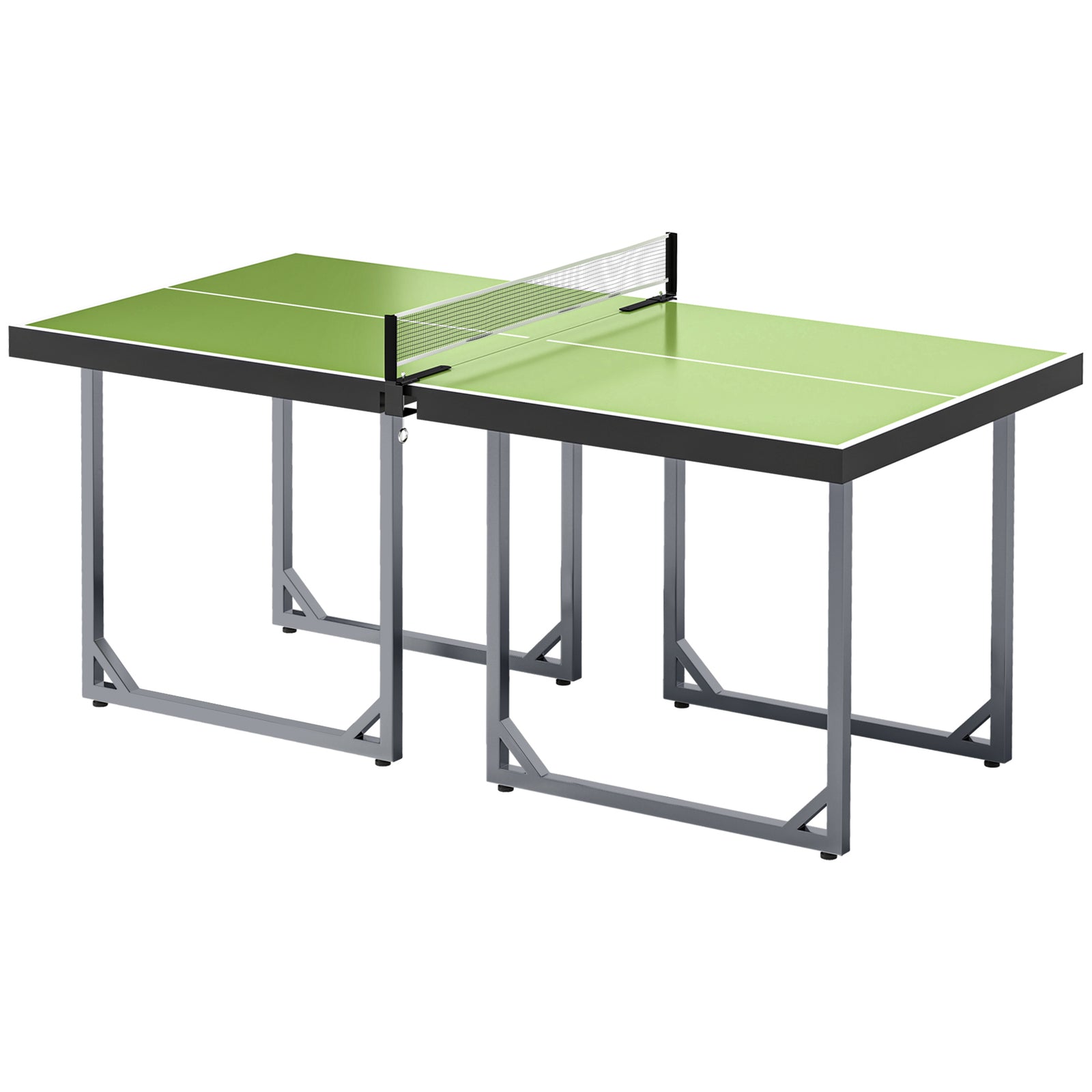 Foldable Mini Tennis Table With Net Steel 182cm Indoor | Green