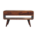 Solid Wood Reverse Curved Chestnut Media Unit