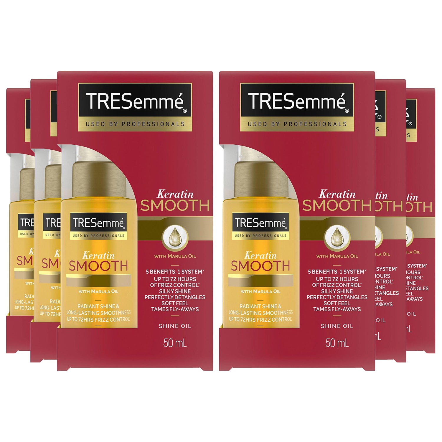 Pro Collection Keratin Smooth Shine Oil With Marula Oil, 6x Of 50ml