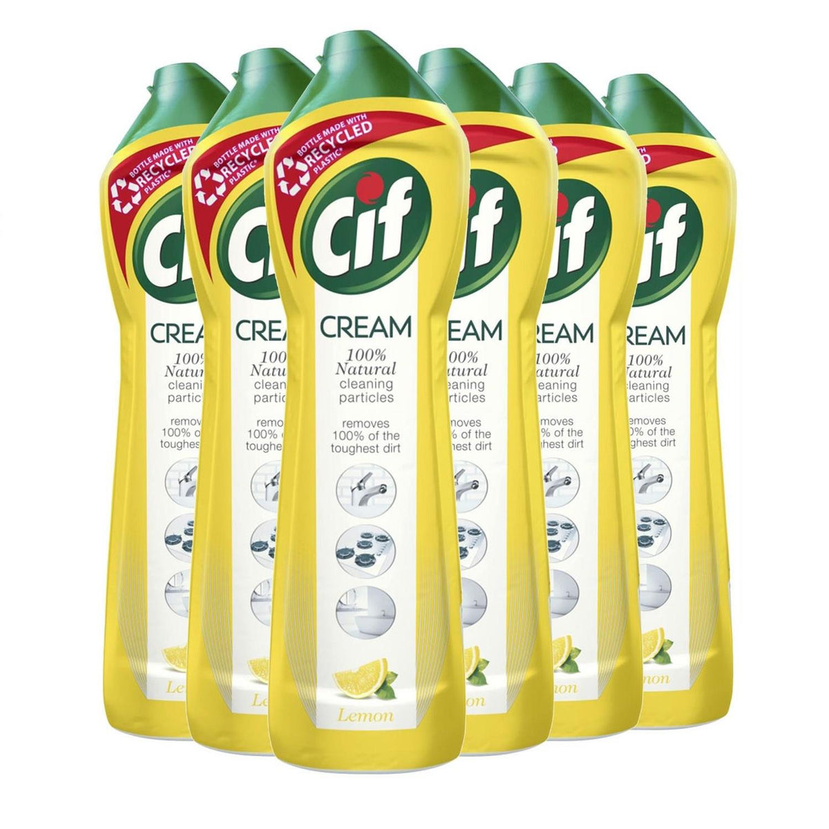 100% Natural Cleaning Particles Lemon Creams 500ml, 6pk | Set of 6