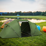 4-6 Persons Camping Tent Dome Family Travel Group Hiking | Dark Green