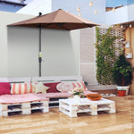 2m Half Balcony Parasol W/ Double Canopy & Base