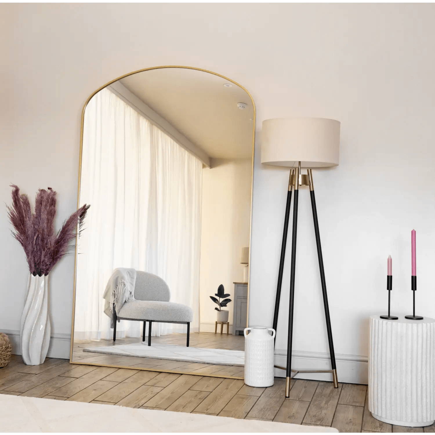 Yōko - Metal Gentle Arch Mirror | 200cm x 120cm | Gold
