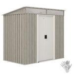 6.5x4ft Galvanised Metal Shed, Grey